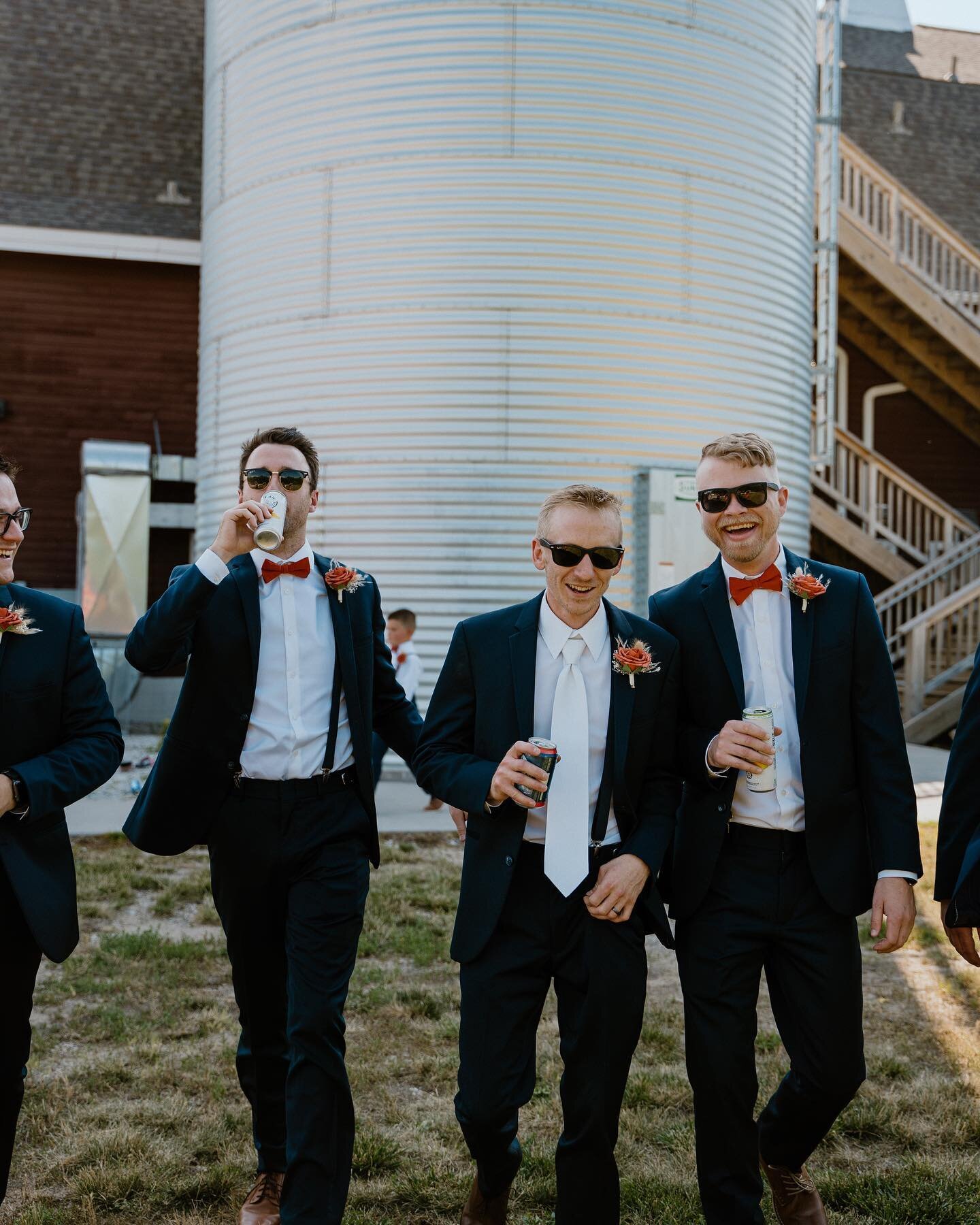 I always love capturing some good shenanigans from the groomsmen. As soon as they&rsquo;re all dressed up and get a little liquid courage in their systems, you can tell they&rsquo;re feeling themselves  Here are some of my favorites. 
&bull;
&bull;