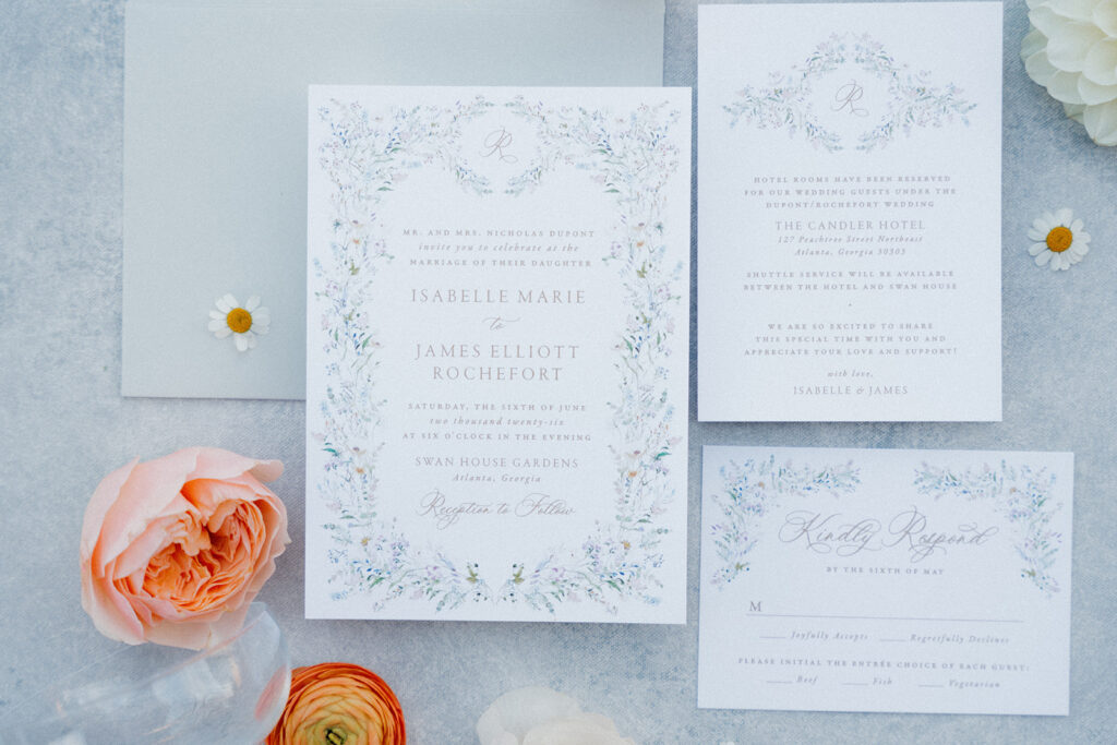 Luxury wedding flatlay featuring Arizona-inspired details by a Catholic wedding photographer