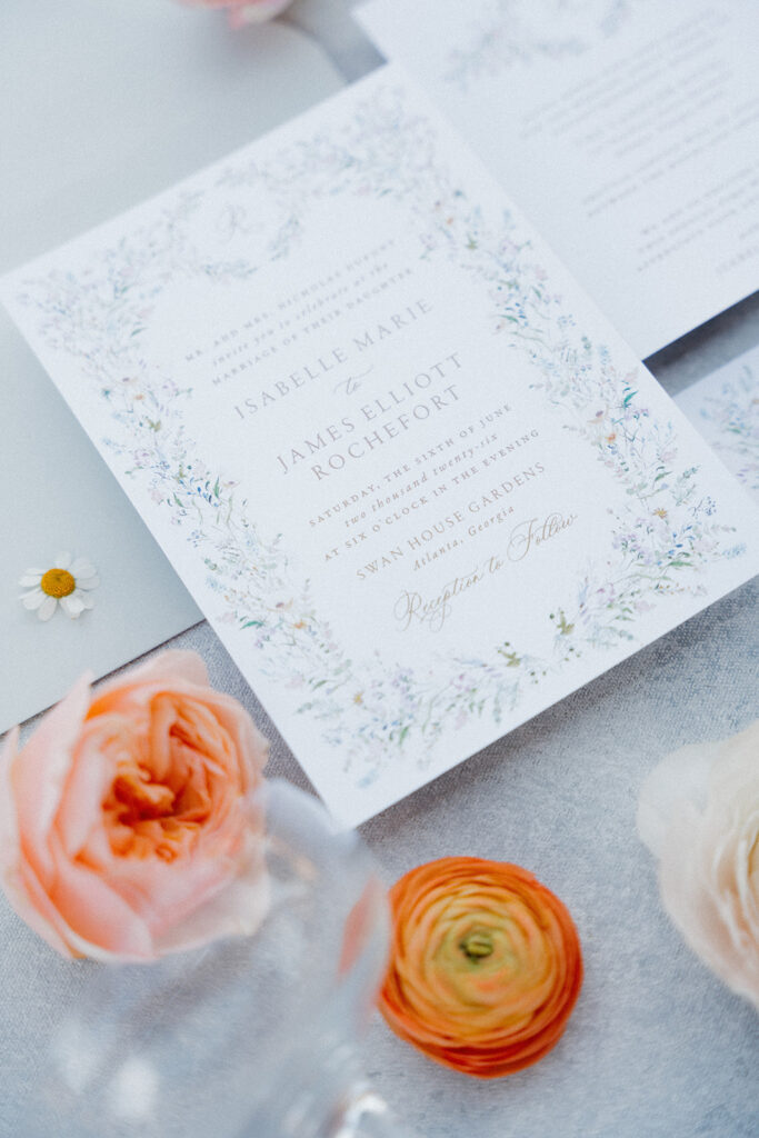 Luxury wedding flatlay featuring Scottsdale-inspired details by a Catholic wedding photographer