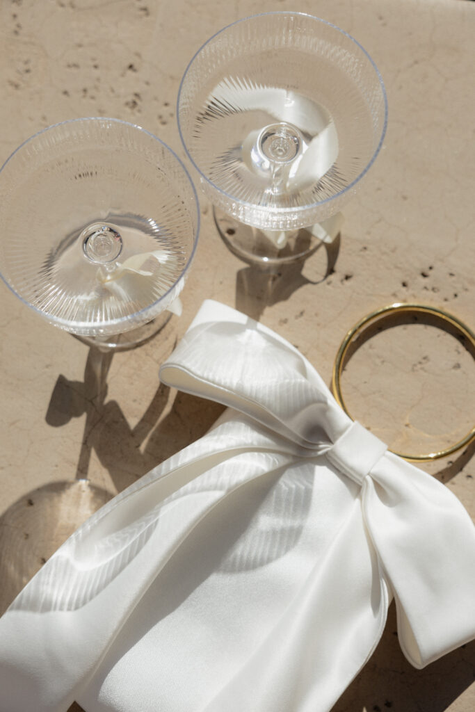 Sophisticated wedding detail flatlays, shot by a luxury Phoenix wedding photographer specializing in Catholic weddings