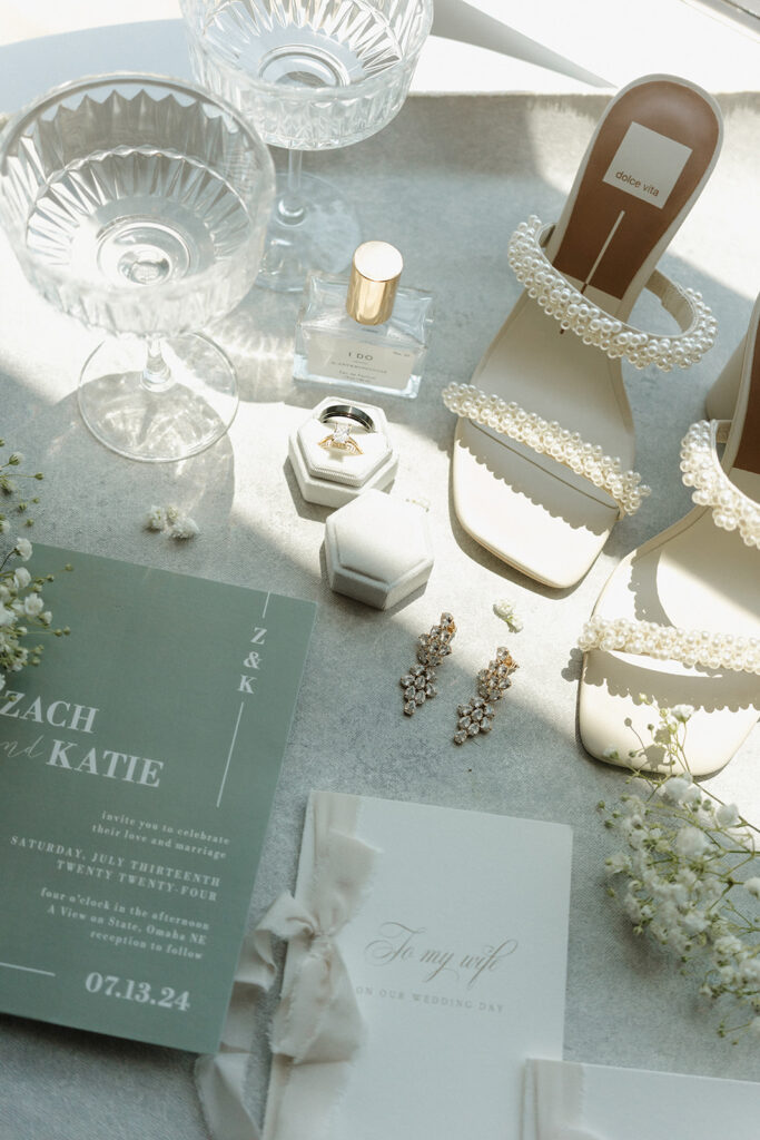 Luxury Arizona wedding flatlay styled with elegance by a Phoenix luxury photographer.