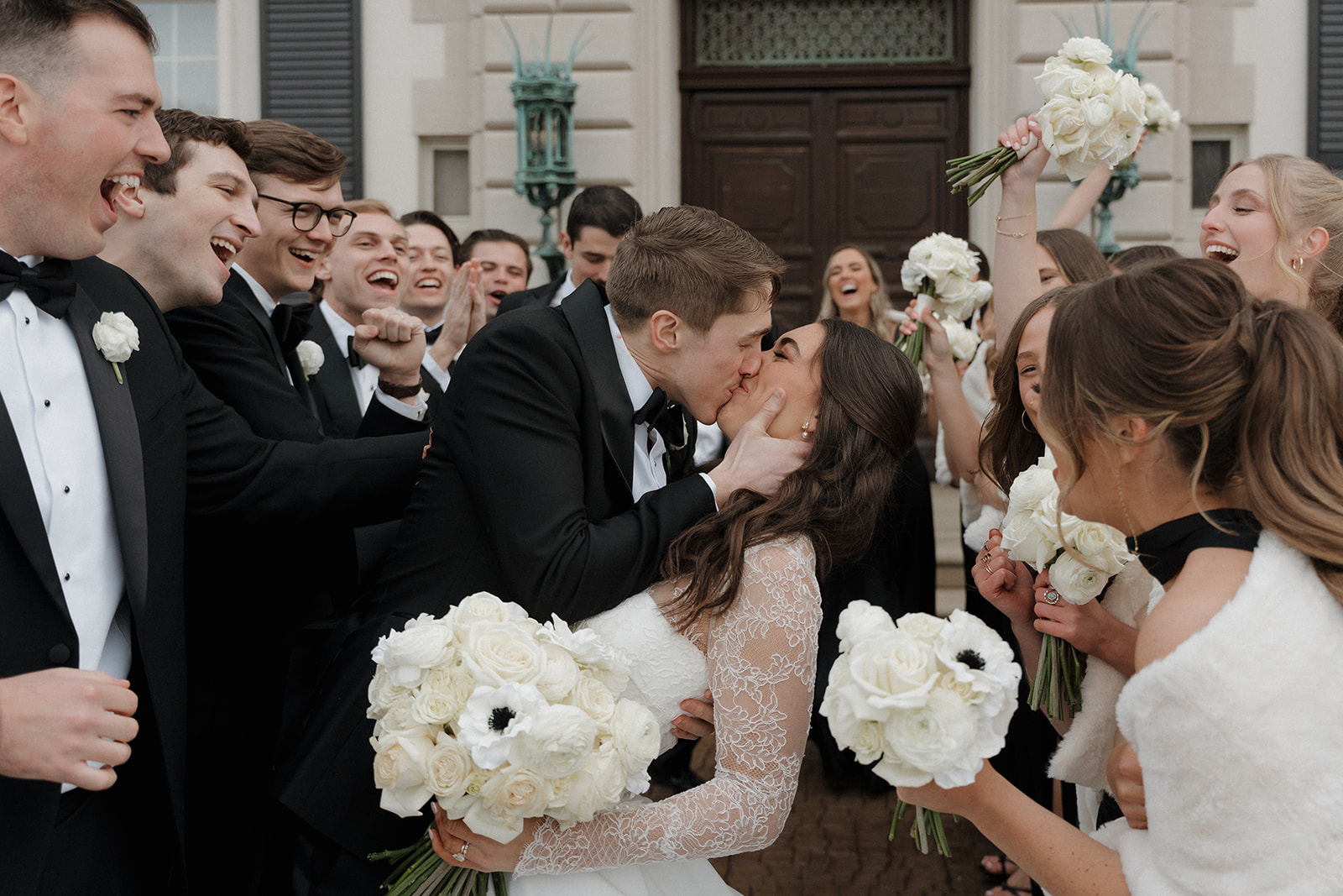 Bridal Party Photos at the War Memorial and Blessed Sacrament Detriot